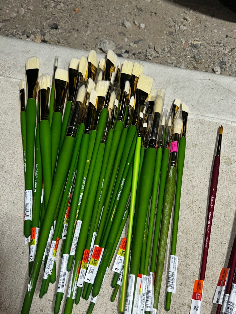 Green-Handle Artist Paint Brushes - Set of Mixed Sizes Firenze Artist Loft